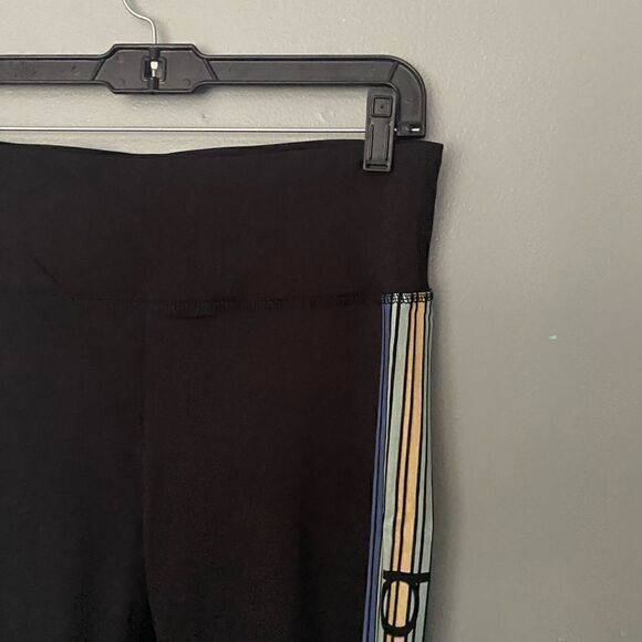 - Bebe Capri leggings side logo stripe black size large - Picture 3 of 5